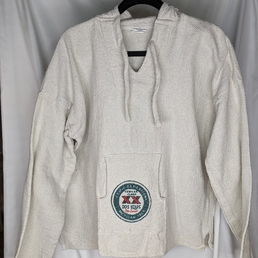 Vintage Dos Equis Beer Hoodie Mexican Style Poncho